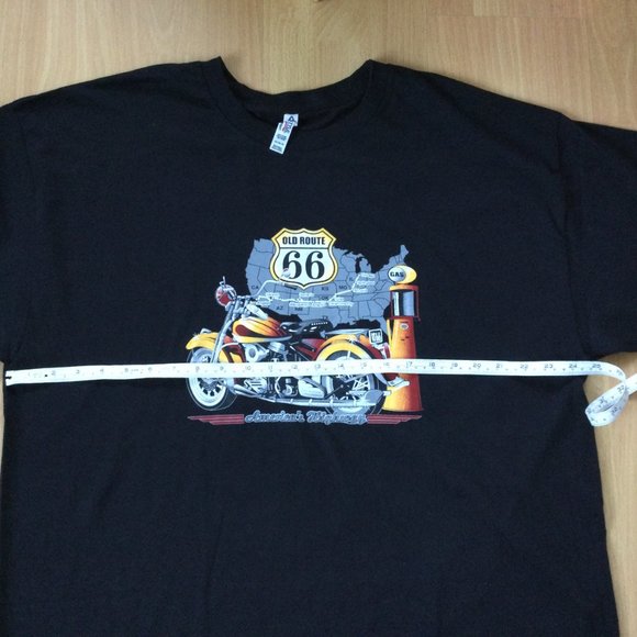Route 66 Motorcycle Biker 2XL T-shirt Black Graphic Road Trip 100% Cotton - Picture 6 of 7